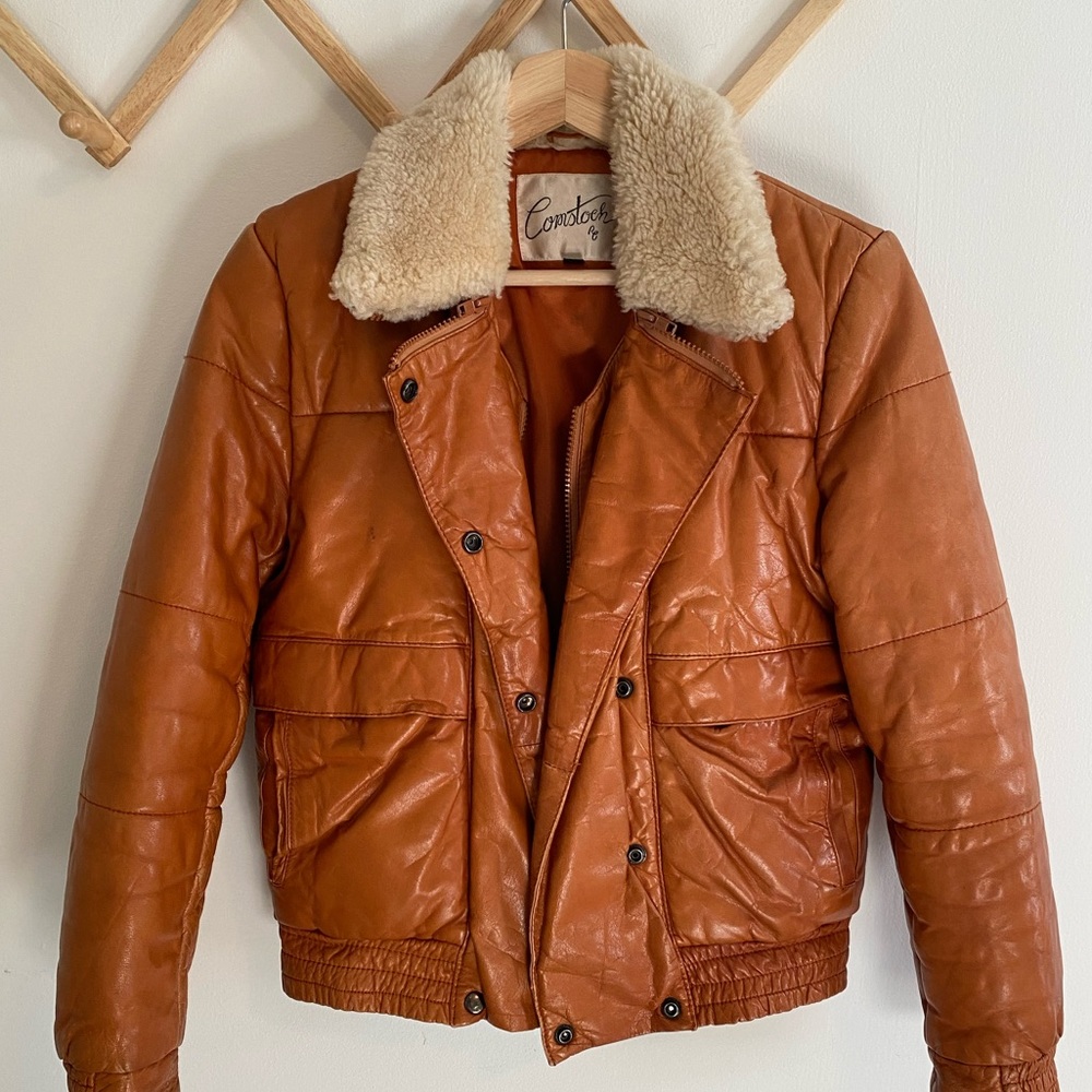 Vintage leather bomber jacket